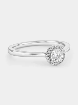 Sterling Silver 0.34ct Lab Grown Diamond Round Halo Ring 