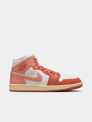 Jordan Women's 1 Mid Sail/Madder Root Sneaker