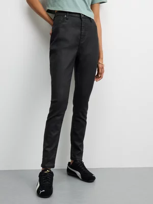 Redbat Women's Black Coated Super Skinny Jeans