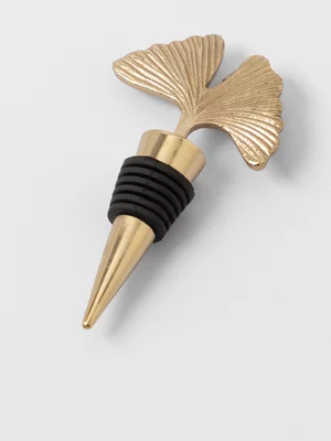 AH Gold Ginkgo Bottle Stopper Gold