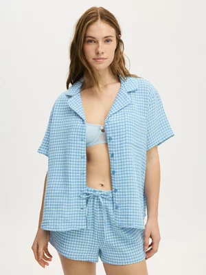 Women's Cotton On Blue Relax Short Sleeve Sleep Set
