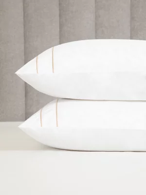 Guest House Duo Pillowcase 2Pk 400 Thread Count White & Stone