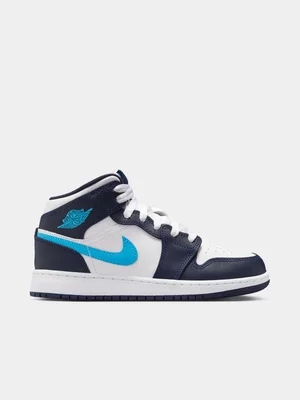 Jordan Junior 1 Mid Obsidian/Blue Sneaker