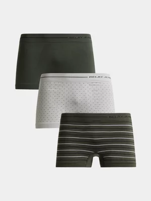 Relay Jeans Men's Arrow & Stripe Green/Grey Boxers