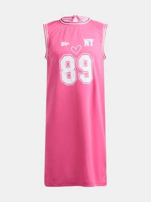 Jet Older Girls Pink Sleeveless Birdseye Dress