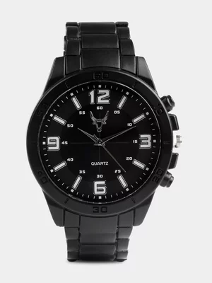 Exact Men's Matte Black Denim Metal Watch