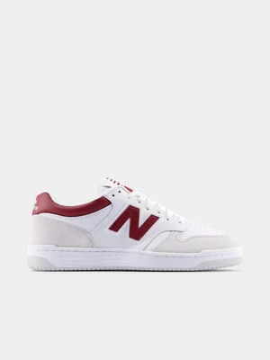 New Balance Men's BB480L v1 White/Burgundy Sneaker