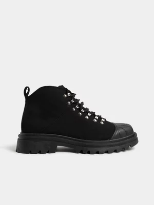 The FIX Men's Black Toe Cap Hiker Boot