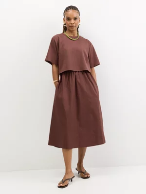 Exact Women's Chocolate Combo Twofer Dress