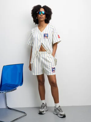 The FIX Women's Milk Fleece Co-Ord Mickey Graphic Shorts