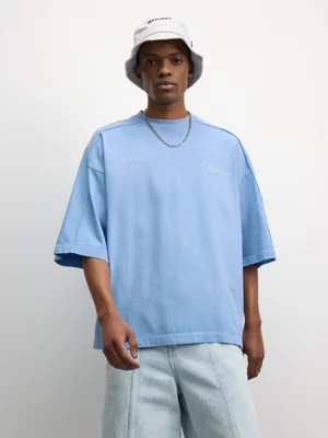 Redbat Classics Men's Blue Washed Oversized T-Shirt
