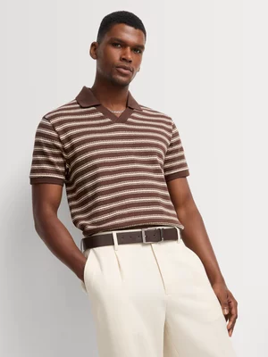 Markham Men's Varriegated Stripe Brown and Ecru Golfer