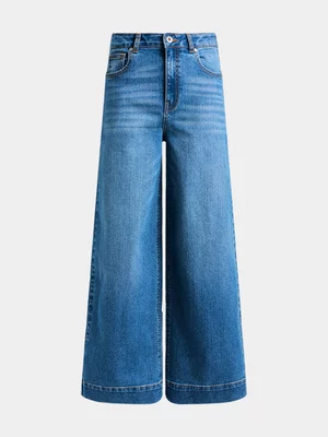 Jet Teen Girls Flared Wide Leg Denim