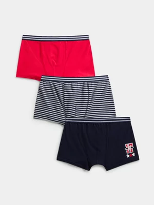 Jet Older Boys 3Pk Varsity Stars Bodyshort