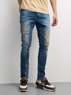 Redbat Men's Dark Blue Super Skinny Jeans