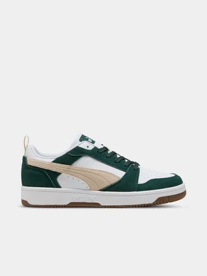 Puma Mens Rebound v6 Green/White Low Sneakers 