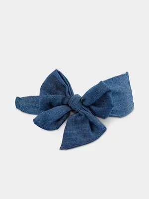 Girl's Denim Bow Headband