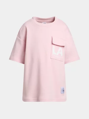 Jet Younger Boys Pink La Pocket Print T-Shirt