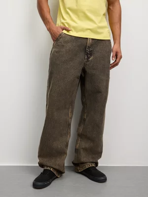 Vans Men's Drill Chore Carpenter Loose Acid Wash Black Pant