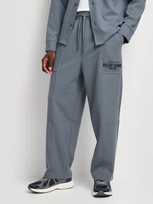 Relay Jeans Men's Wideleg Textured Cutline Ecru Knit Jogger