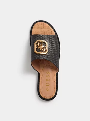 Women's Guess  Black Slide Sandals