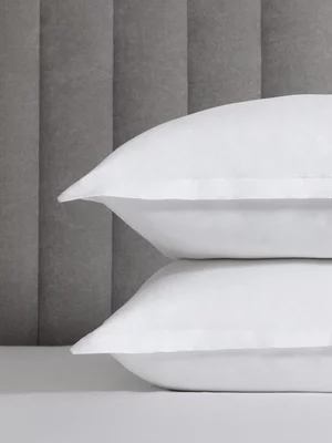 Sheraton Textiles Cotton Sateen 600 Thread Count 3cm Oxford Edge Pillowcases White