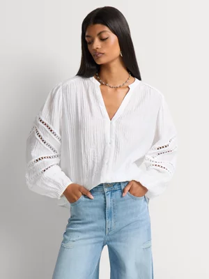 Ladder Lace Detail Blouse