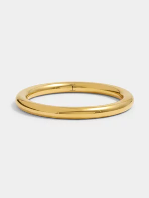 Tempo Jewellery Gold Plated Stainless Steel Plain Round Bangle    