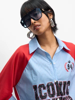 The FIX Unisex Blue Oversized Sunglasses