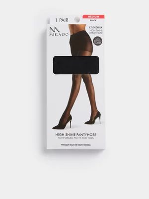 Jet Women's Black Lycra Pantihose 