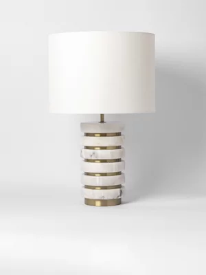 Marble Discs Table Lamp with Rechargeable Bulb
