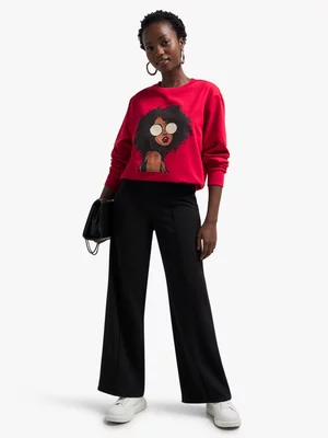 Jet Women's Black Crepe Wide Leg Pant