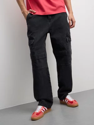 Redbat Men's Black Wide Leg Jeans