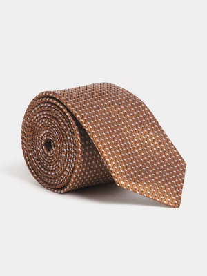 Markham Men's Classic Textured Orange Tie