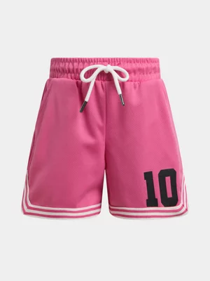 Jet Younger Girls Pink Birdseye Shorts