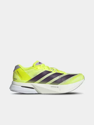 adidas Mens Adizero Boston 13 Yellow/Purple Running Shoes