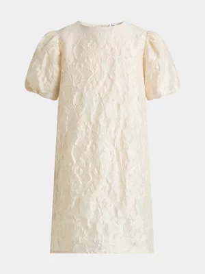 Jet Older Girls Cream Burnout Dress
