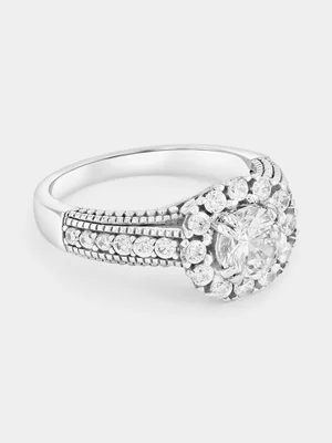 Sterling Silver Cubic Zirconia Poppy Ring