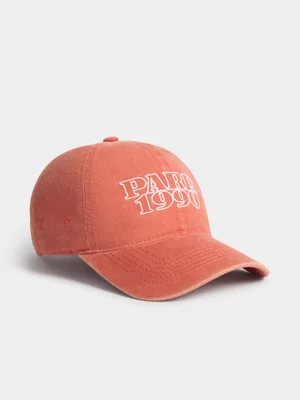 The Unisex Orange Paris 1990 Peak Cap