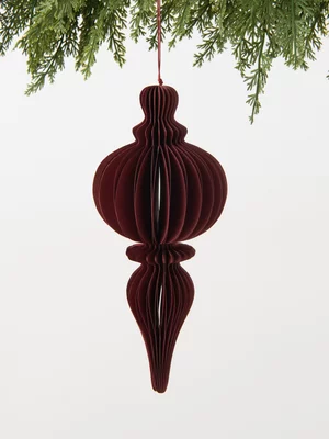 Foldable Paper Pendant Decoration Burgundy 25cm