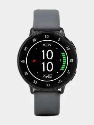 Tempo Pulse 9.0 Black Plated Round Charcoal Silicone Smart Watch