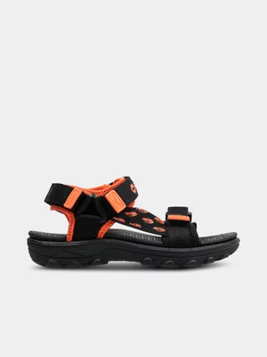 Hi-Tec Junior Pre-School Tahiti Nerf Black/Orange Sandals 