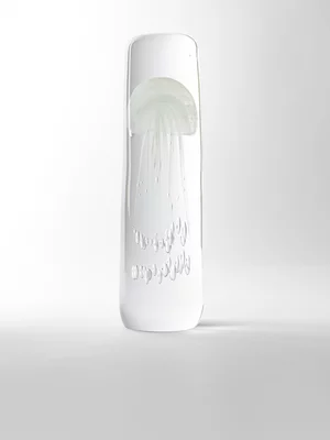 Large Glass Jellyfish Decor Object White
