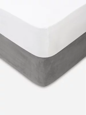 Volpes White Brushed Cotton Fitted Sheet