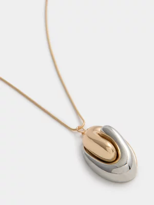Molten Swirl Long Chain Necklace