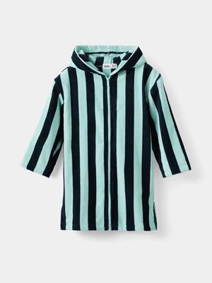 Cotton On Kids Blue Stripe Zip Thru Hooded Towel