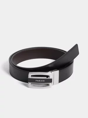 Fabiani Men's Smart Black Textured Belt  