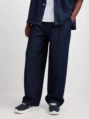 Jet Men's Dark Wash Baggy Fashion Denim Jean