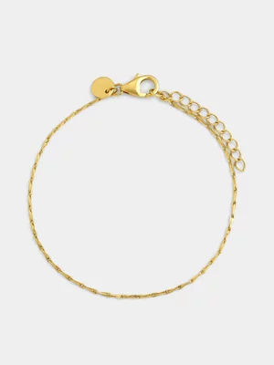 Gold Plated Sterling Silver Teardrop Link Bracelet 