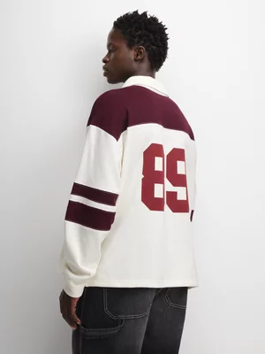 The FIX Men's Natural Colourblock Ruby Sweat Top